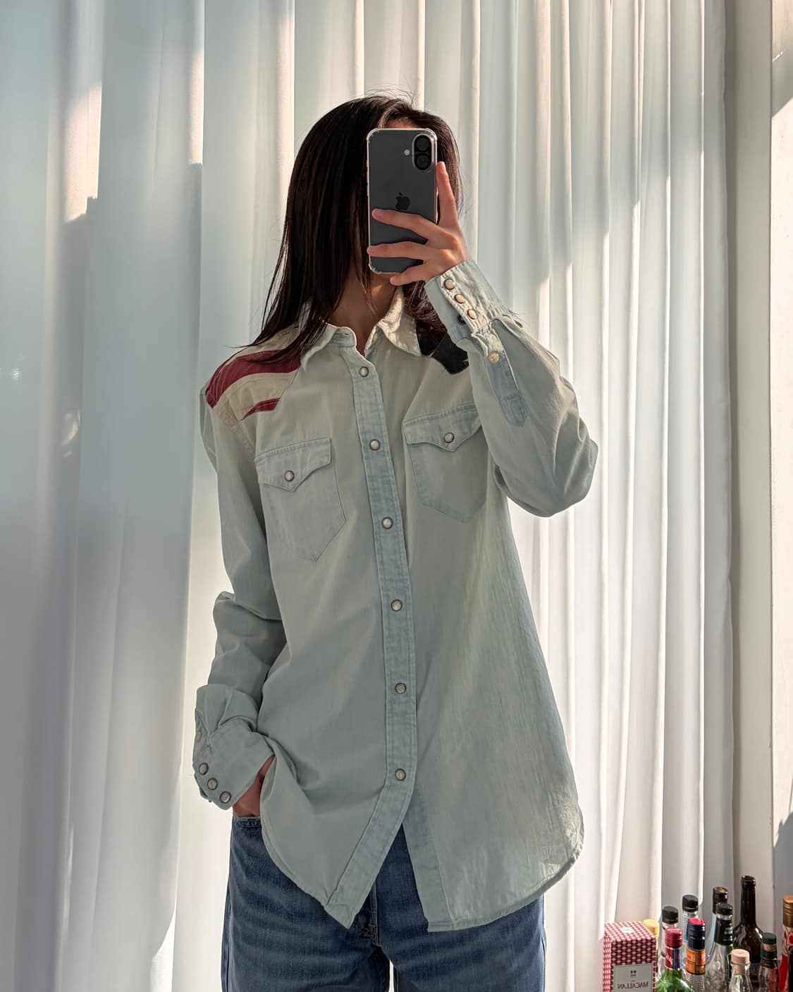 [M]폴로 랄프로렌 성조기 웨스턴 샴브레이 데님 셔츠 상품이미지1