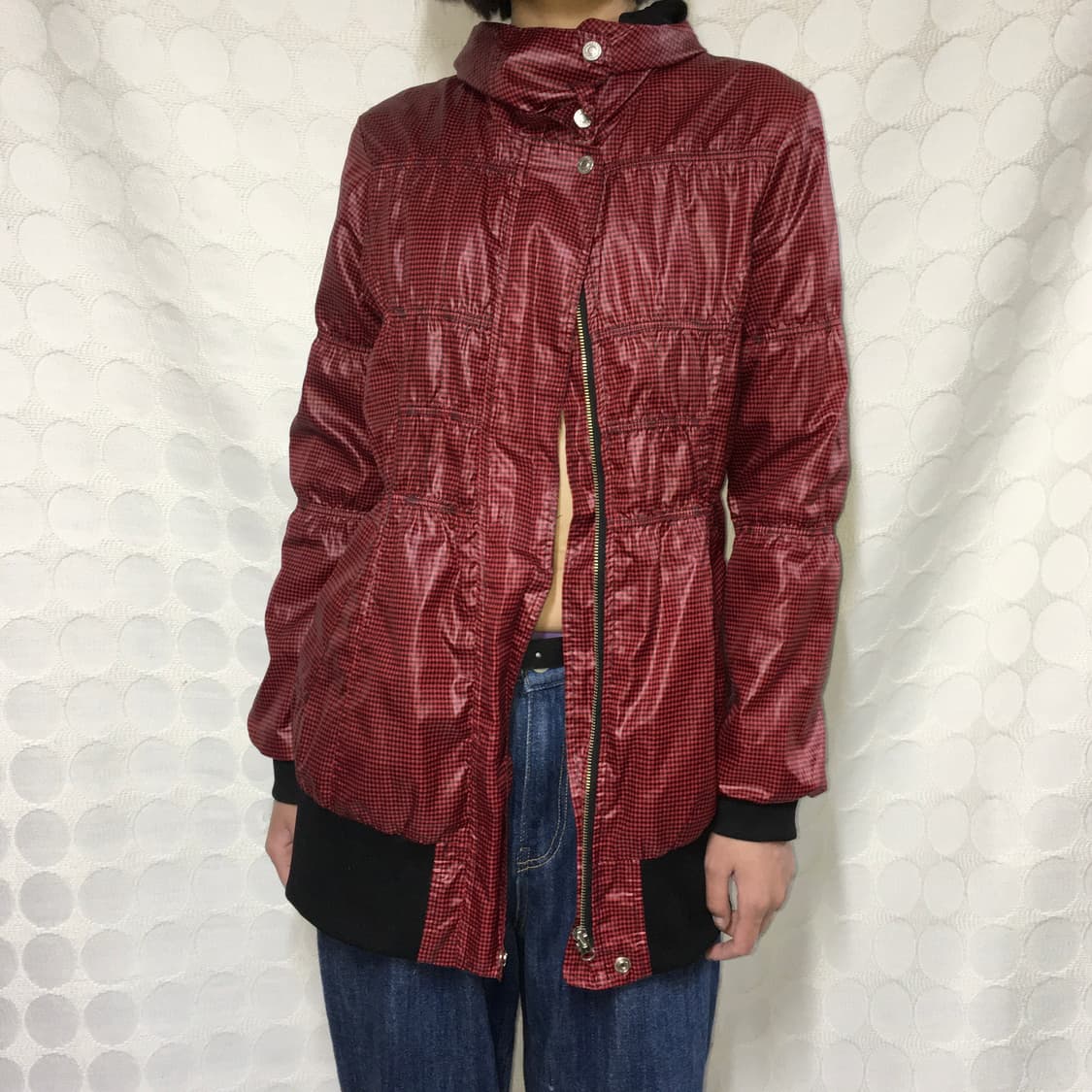vintage 레드 하운드투스 체크 바람막이 상품이미지2