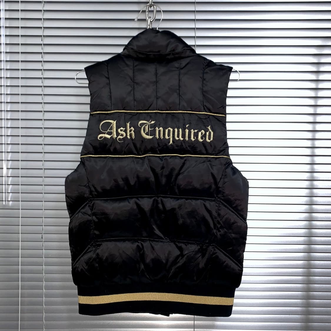 2000s 빈티지 ASK ENQUIRED 블랙 패딩 베스트 상품이미지4