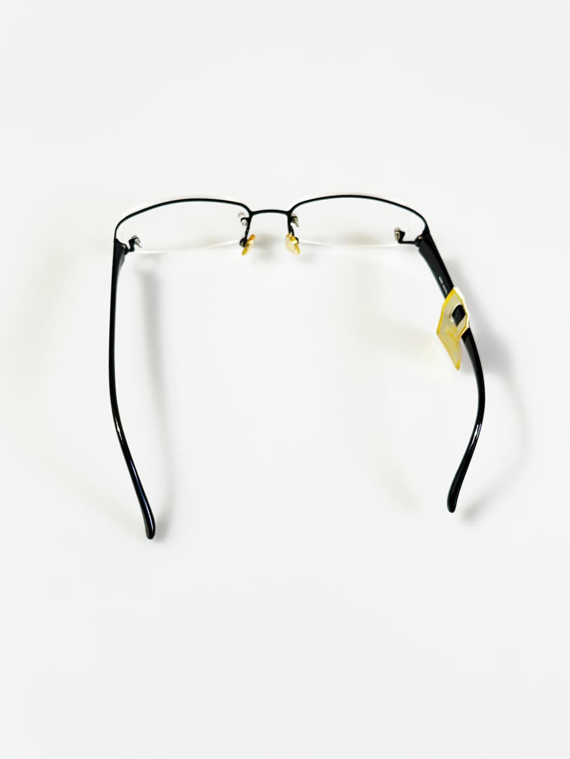 DARK 블랙 무테 스퀘어 메탈 프레임 빈티지 안경 상품이미지5