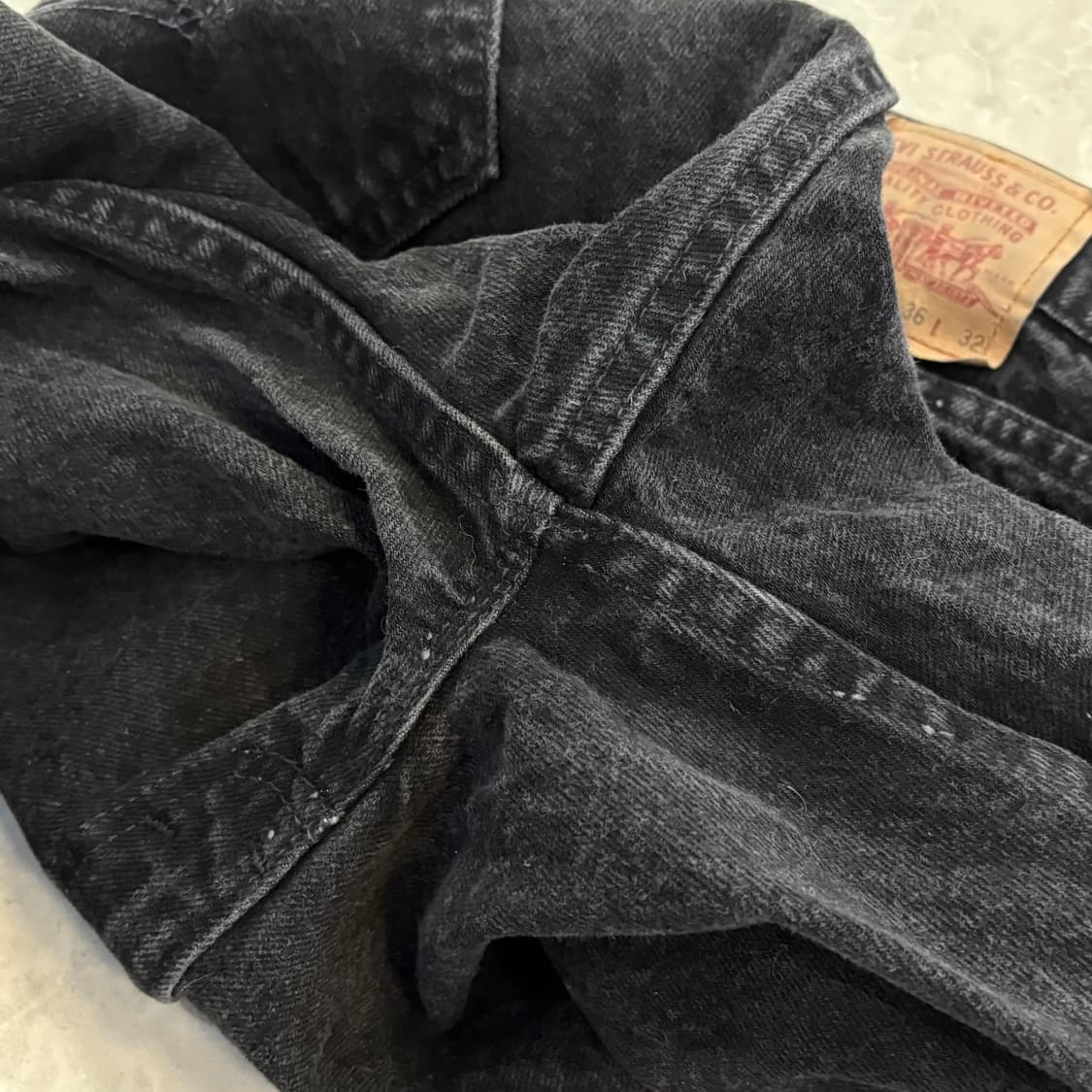 [36/34] 90s USA🇺🇸 리바이스 505 레드탭 블랙 흑청 상품이미지9