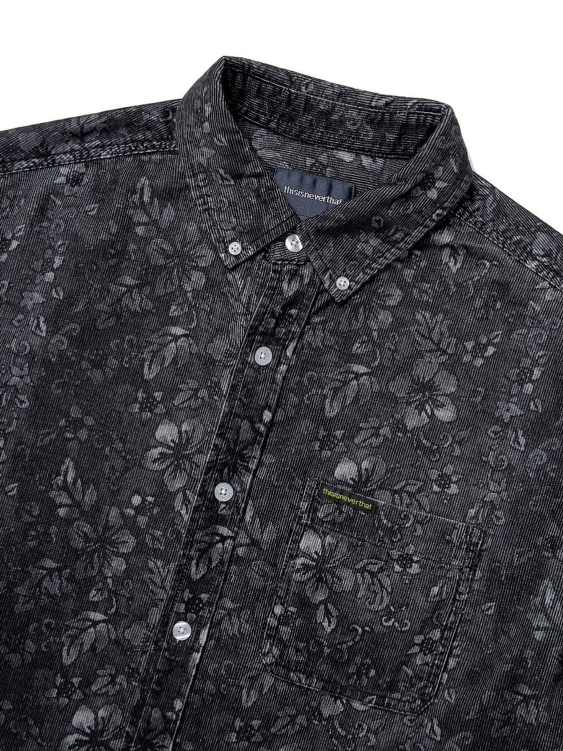 20FW 디스이즈네버댓 Floral Corduroy Shirt Black 상품이미지4