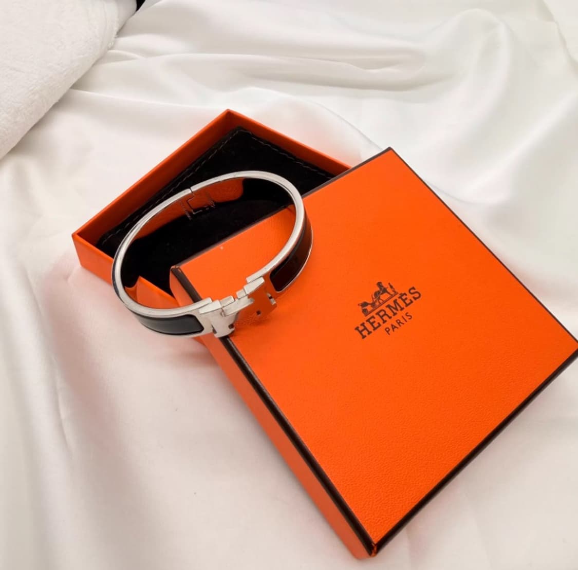 [정품] 에르메스 클릭H 팔찌 블랙 에나멜 실버 팔라듐 풀박스 상품이미지3