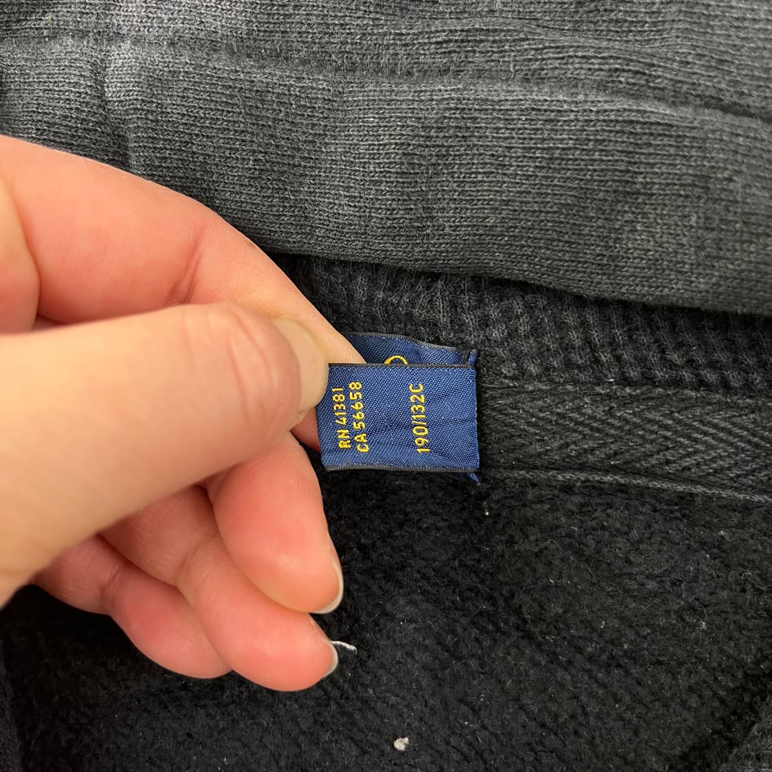 110 폴로랄프로렌 와플 블랙 후드집업  상품이미지4