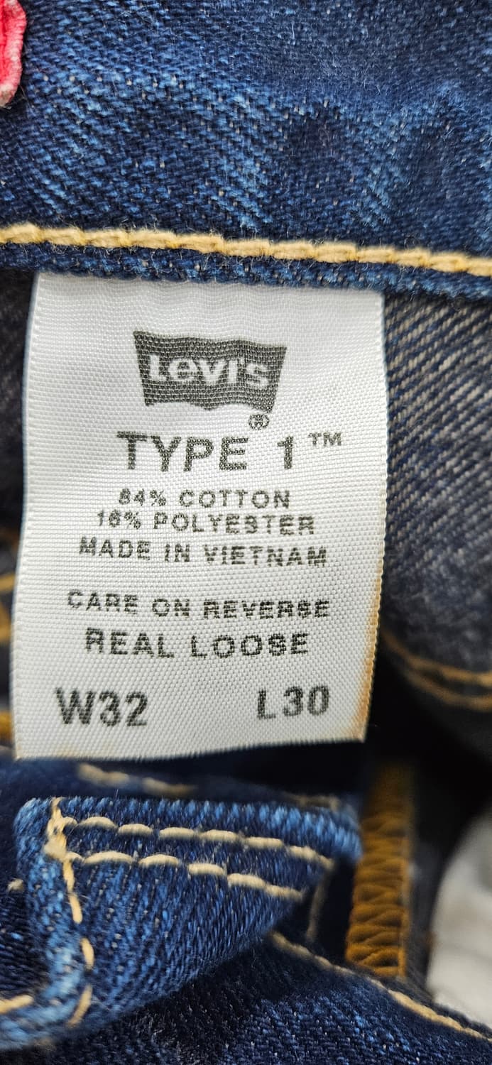 리바이스 TYPE1 REAL LOOSE 데님 청바지 W32L30 상품이미지5