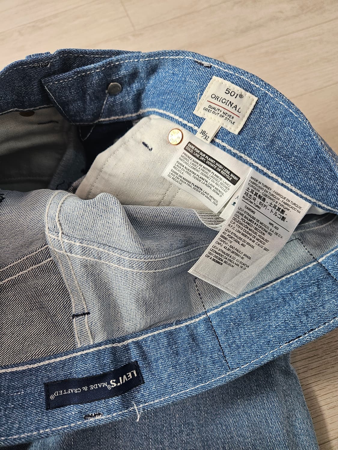리바이스 501 메이드크래프트 커팅 데님팬츠 진 청바지 진티지 30 상품이미지5