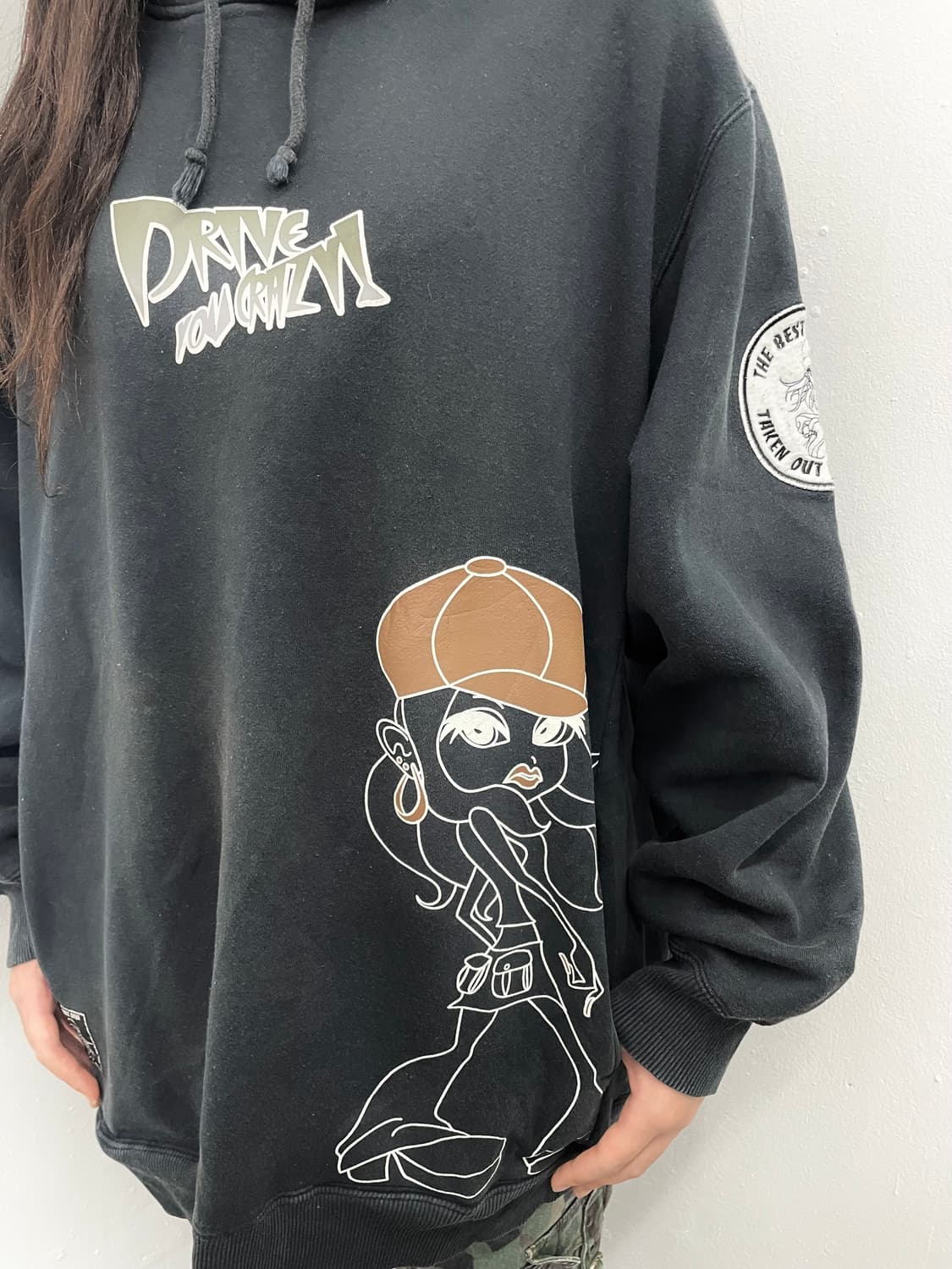 sugar angel 올드스쿨 프린팅 힙합 후드티 상품이미지4