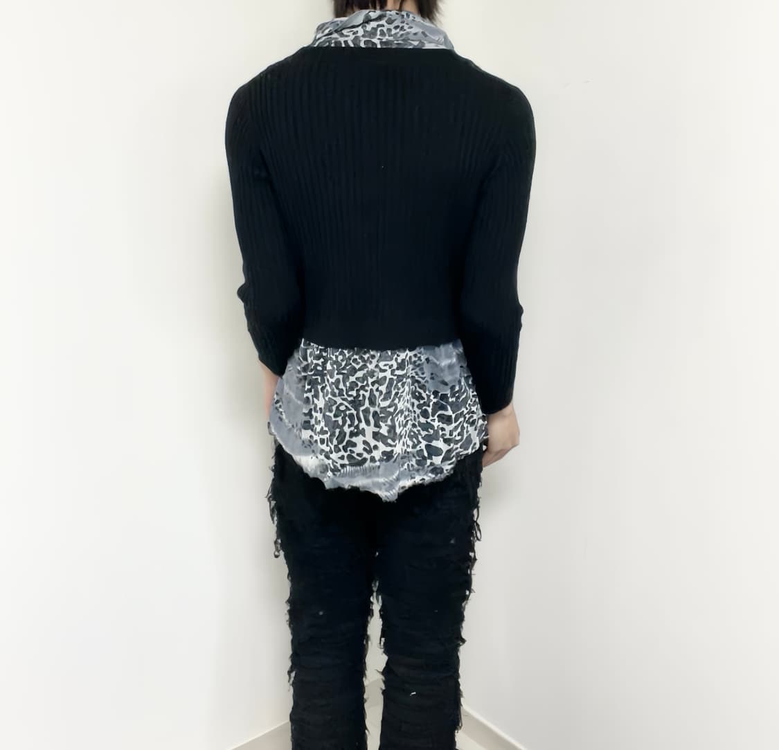 Leopard detail long cardigan 상품이미지2