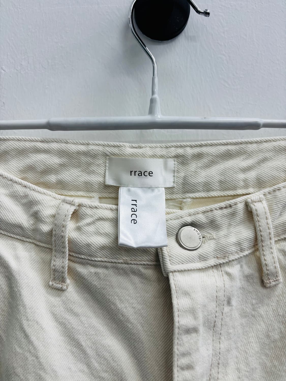 레이스(rrace) 턱 와이드 데님 팬츠 아이보리 상품이미지3