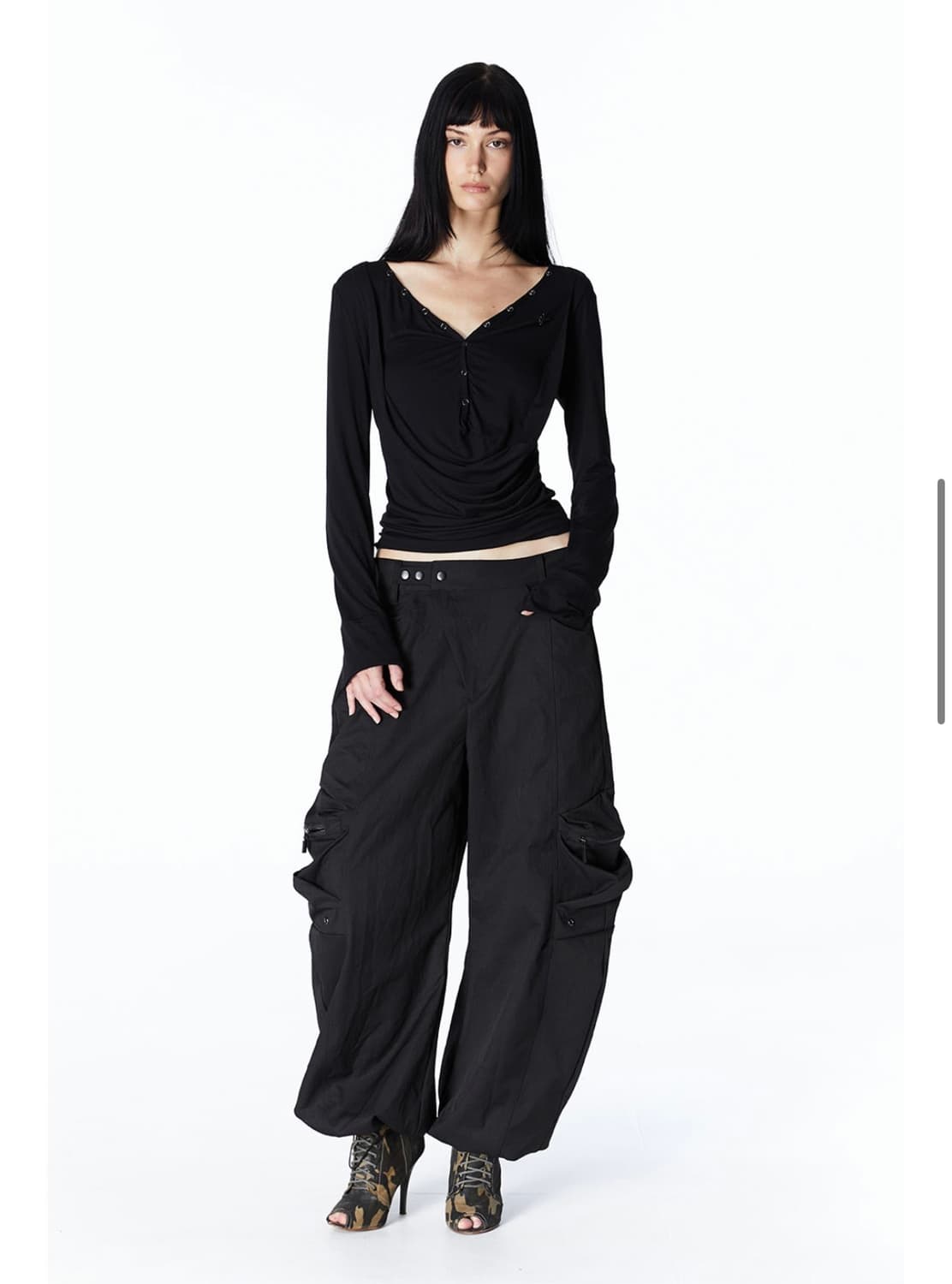 2000아카이브 DRAPED HENLEY TOP 상품이미지2