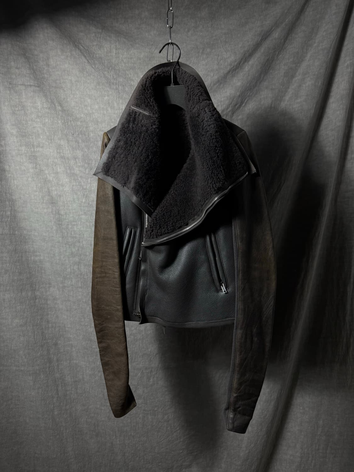 Rick Owens High Neck Shearling Jacket 상품이미지2