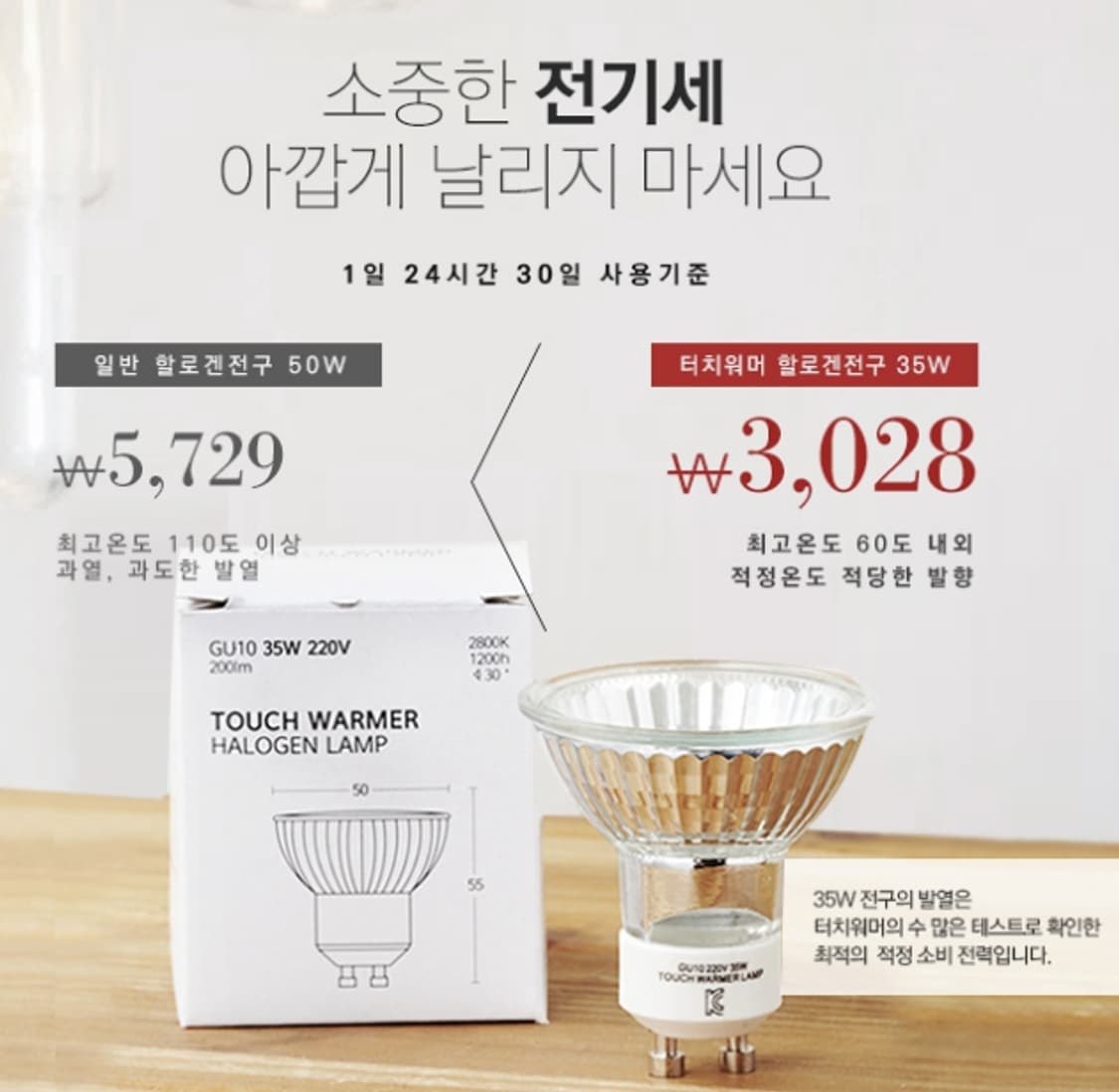 전구 캔들워머 할로겐 램프 GU10 35W 워머전용 상품이미지3