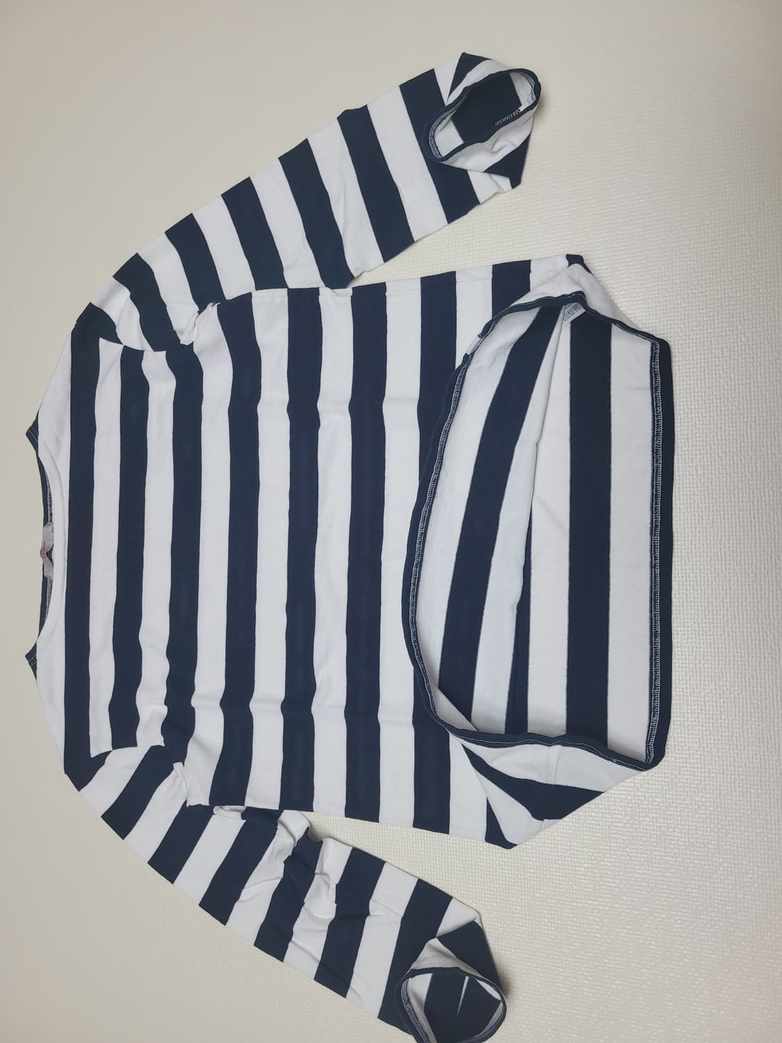 에잇세컨즈 8seconds 스트라이프 긴팔 티셔츠 XXL 블랙 상품이미지6