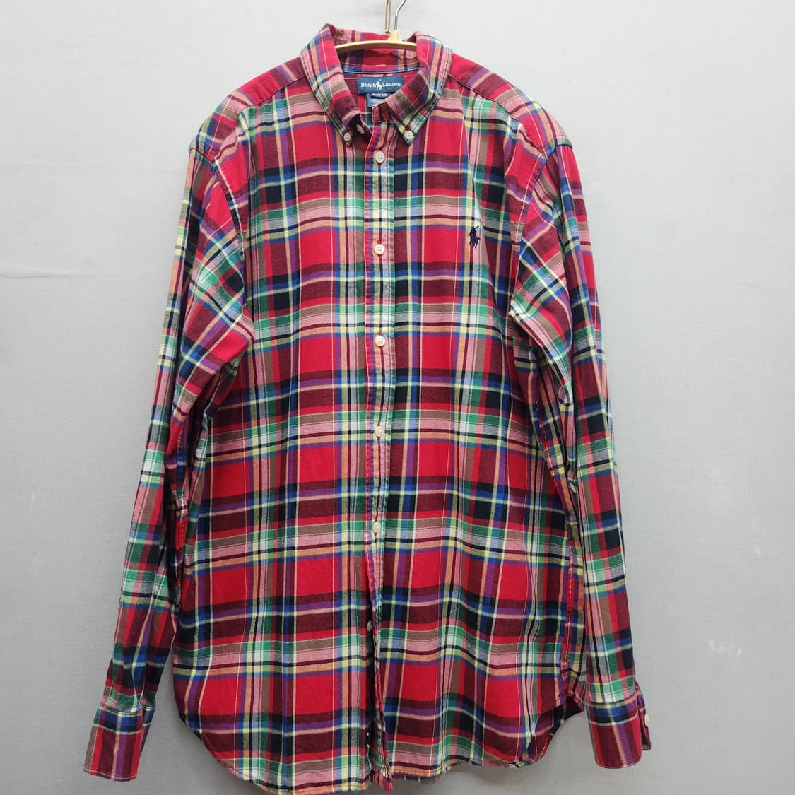 폴로 랄프로렌 로고 멀티컬러 체크 셔츠 L 상품이미지1