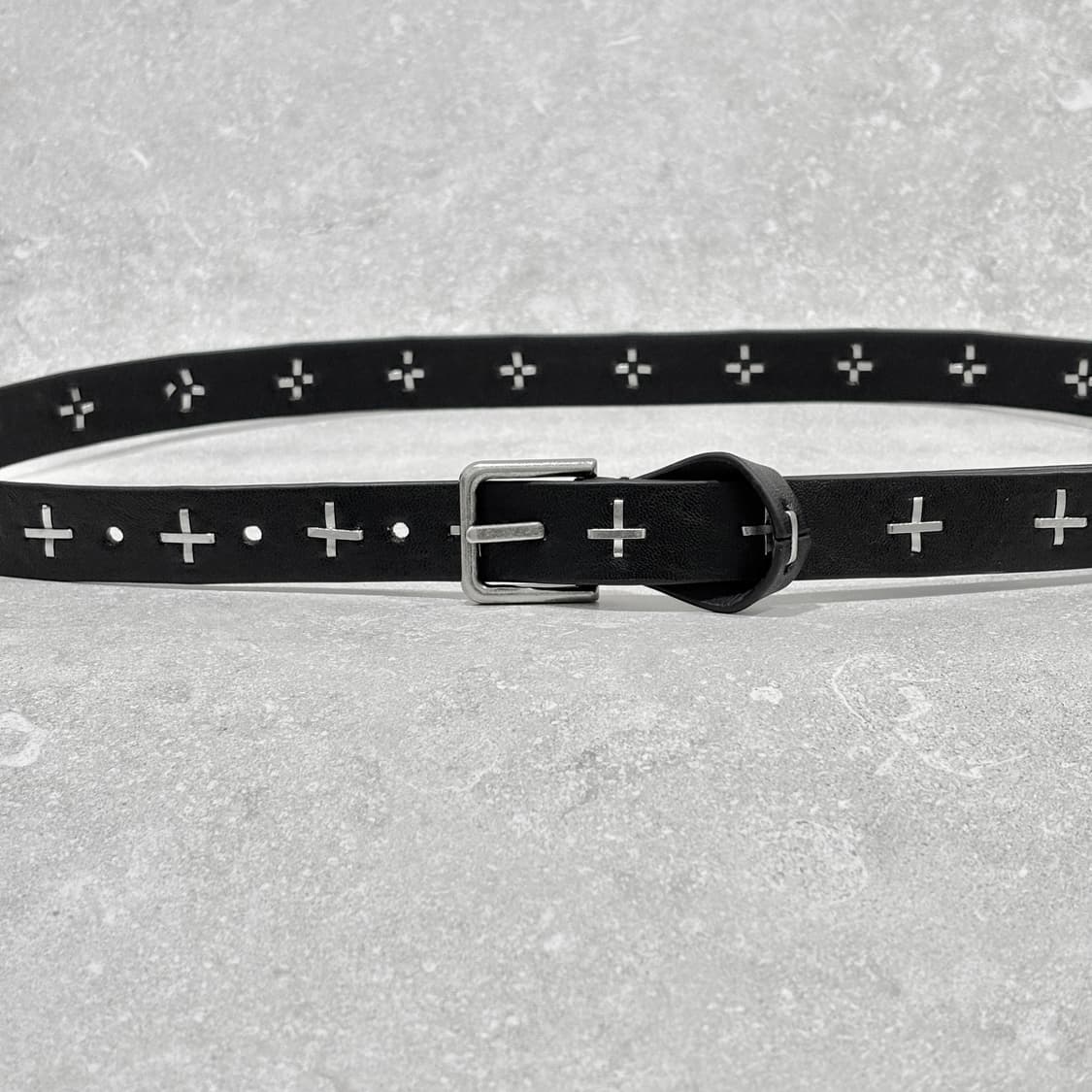 Oribell 크로스 스티치 락시크 슬림 가죽 롱 벨트 상품이미지2