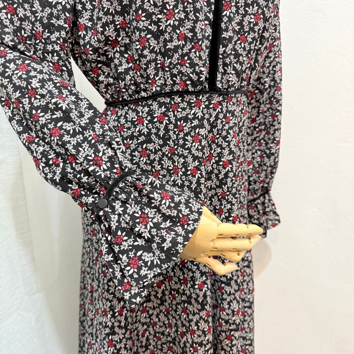 (S)미쏘 벨벳 시스루 꽃무늬 플라워 롱원피스 롱드레스 3739 상품이미지3