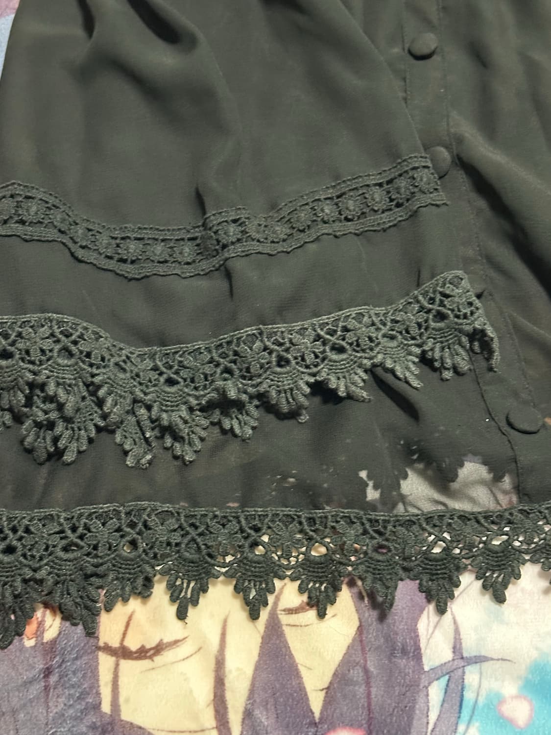 고딕 오프숄더 쉬폰 블라우스 상품이미지3