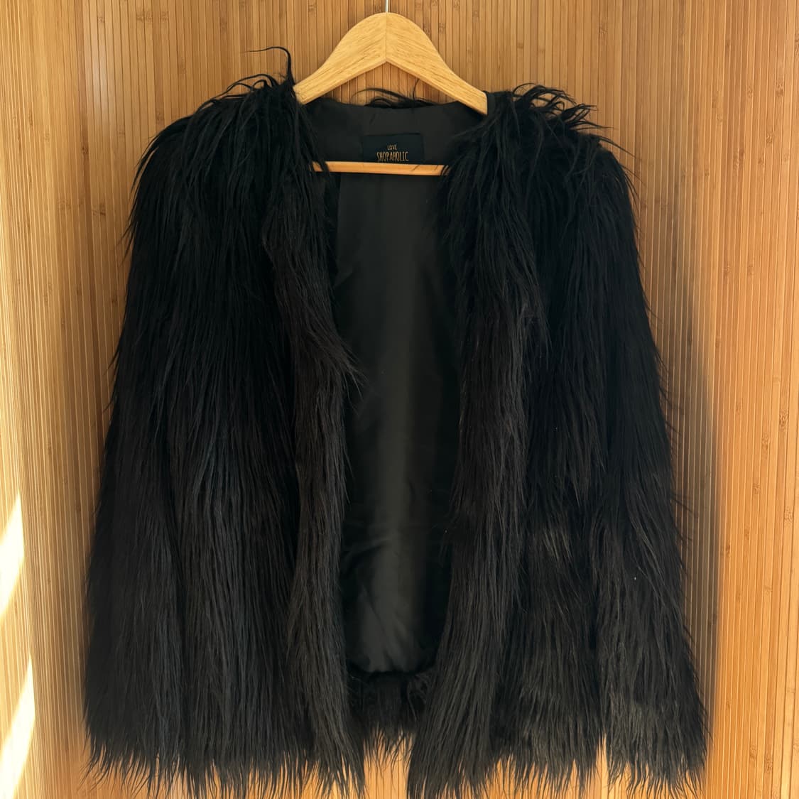 블랙 장모 퍼자켓 상품이미지2