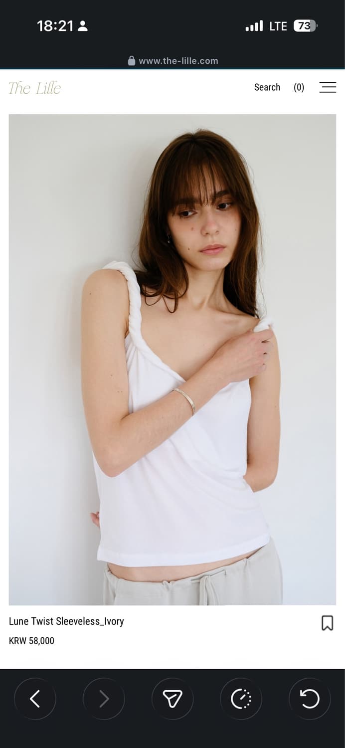 the lille twist sleeveless, ivory 상품이미지1