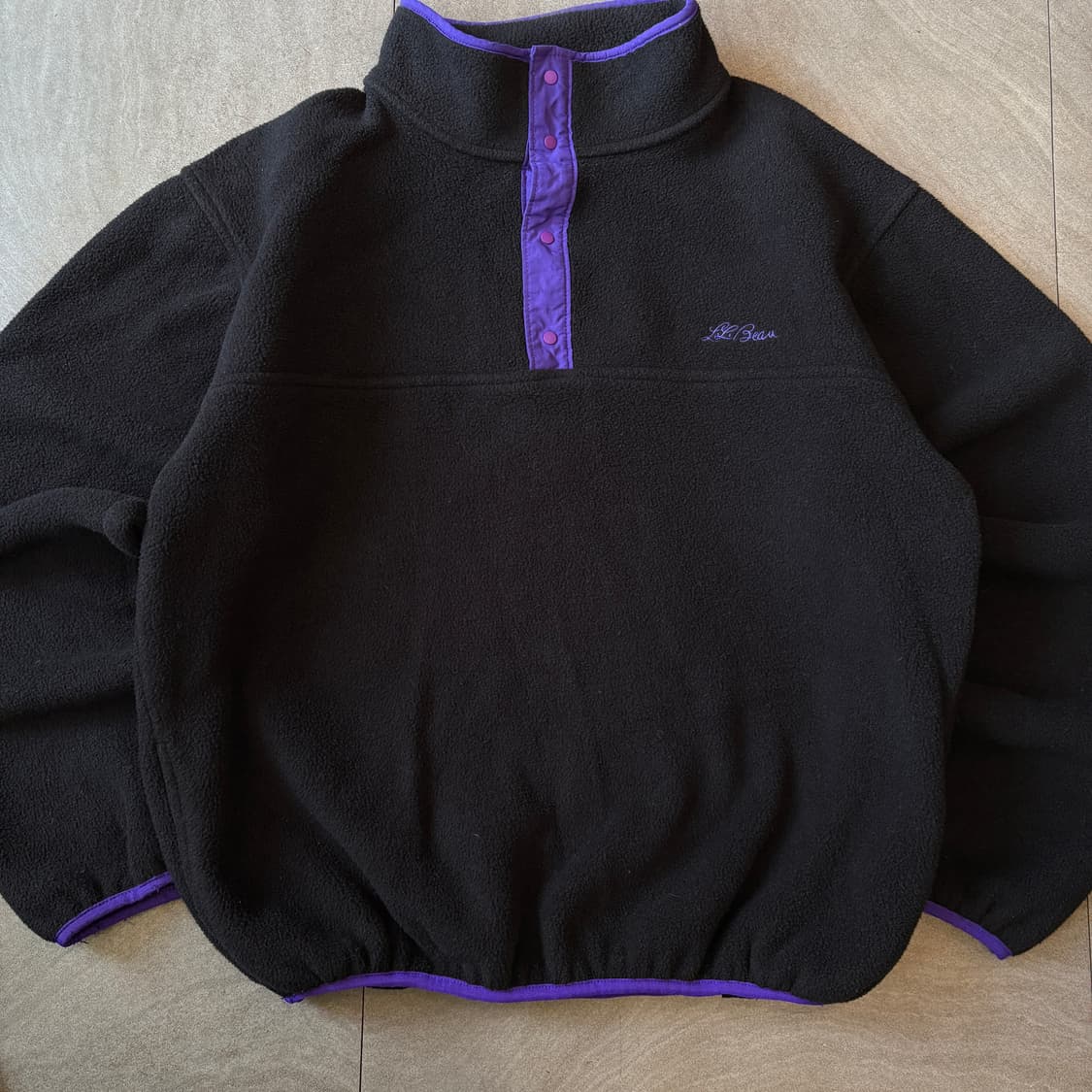 90s L.L.bean 미국 생산 엘엘빈 블랙 플리스 신칠라 상품이미지5