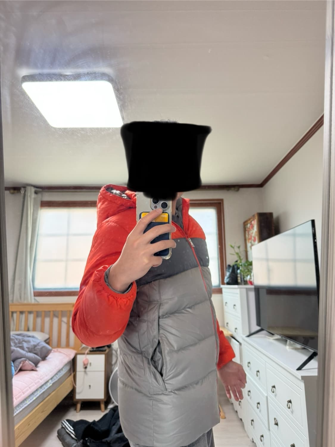 나이키 패딩 오렌지/회색 XL 상품이미지4