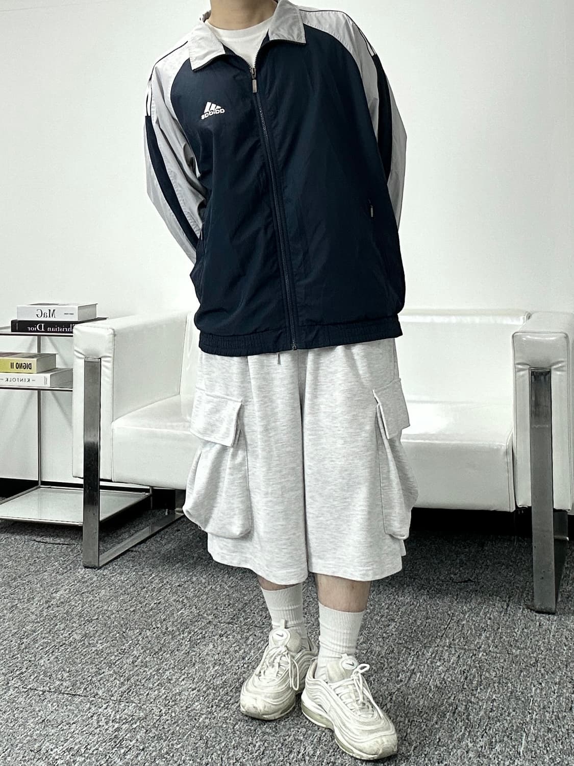 아디다스 삼선 배색 올드스쿨 바람막이 110  상품이미지5
