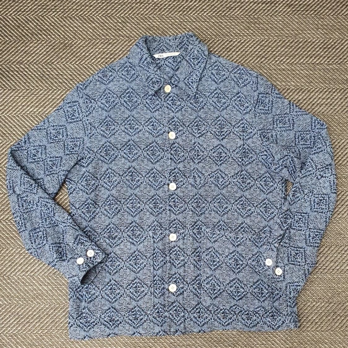 자라 패턴 셔츠형 자켓 가디건 XL 상품이미지1