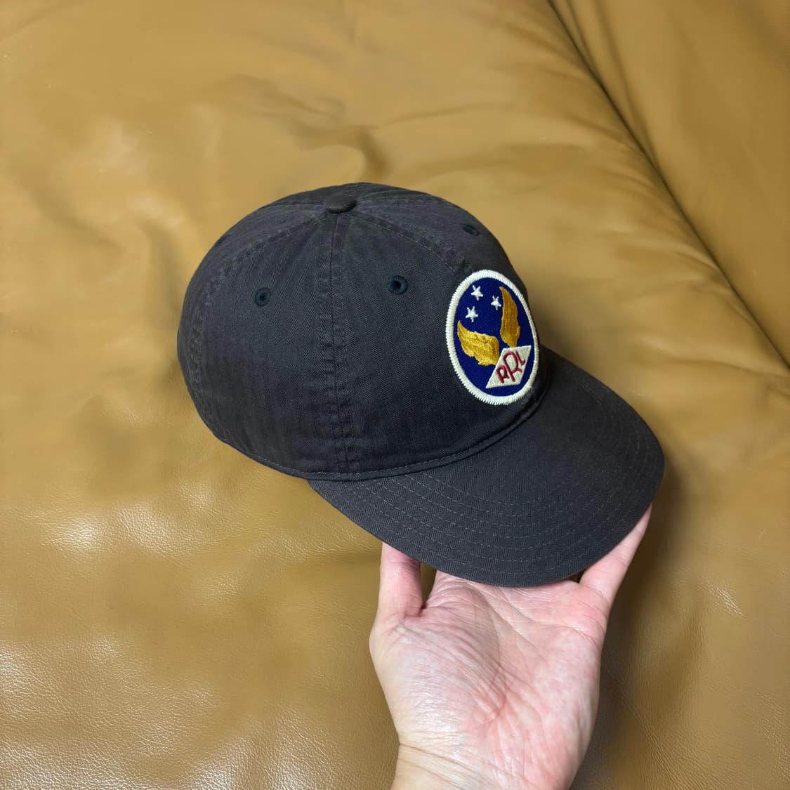 RRL 더블알엘 랄프로렌 폴로 블랙 6패널 볼캡 윙캡 모자 (Black) 상품이미지3