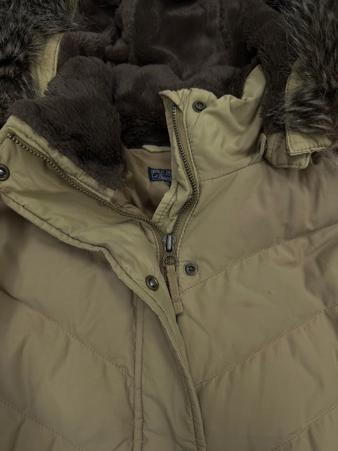 00s 폴로 Y2K 덕다운 패딩 베이지 (여성S) 상품이미지3