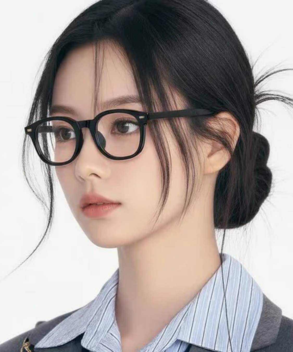 리끌로우 스퀘어 뿔테 패션안경 E374 BLACK 상품이미지2