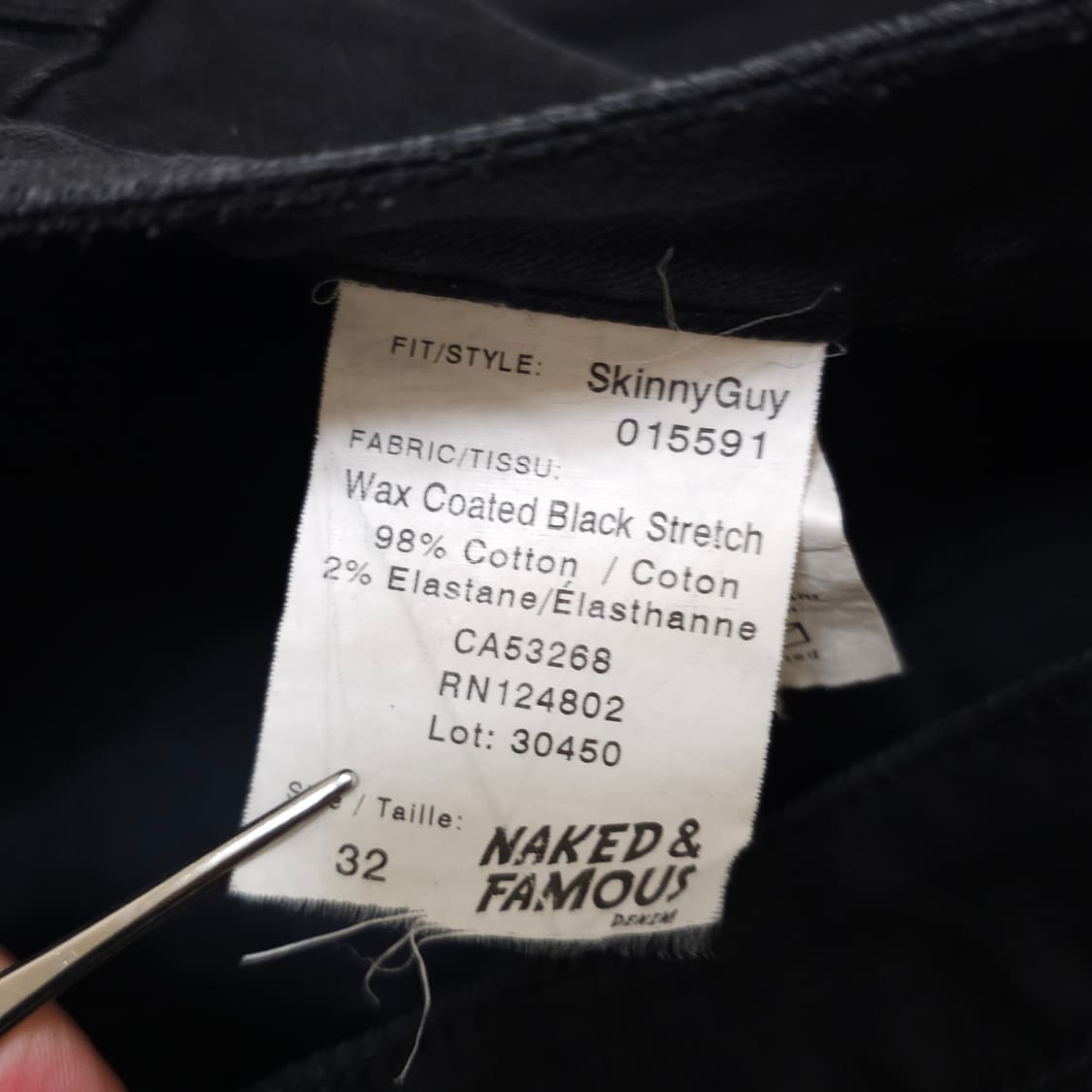 네이키드앤페이머스 왁스 블랙데님 진 상품이미지4