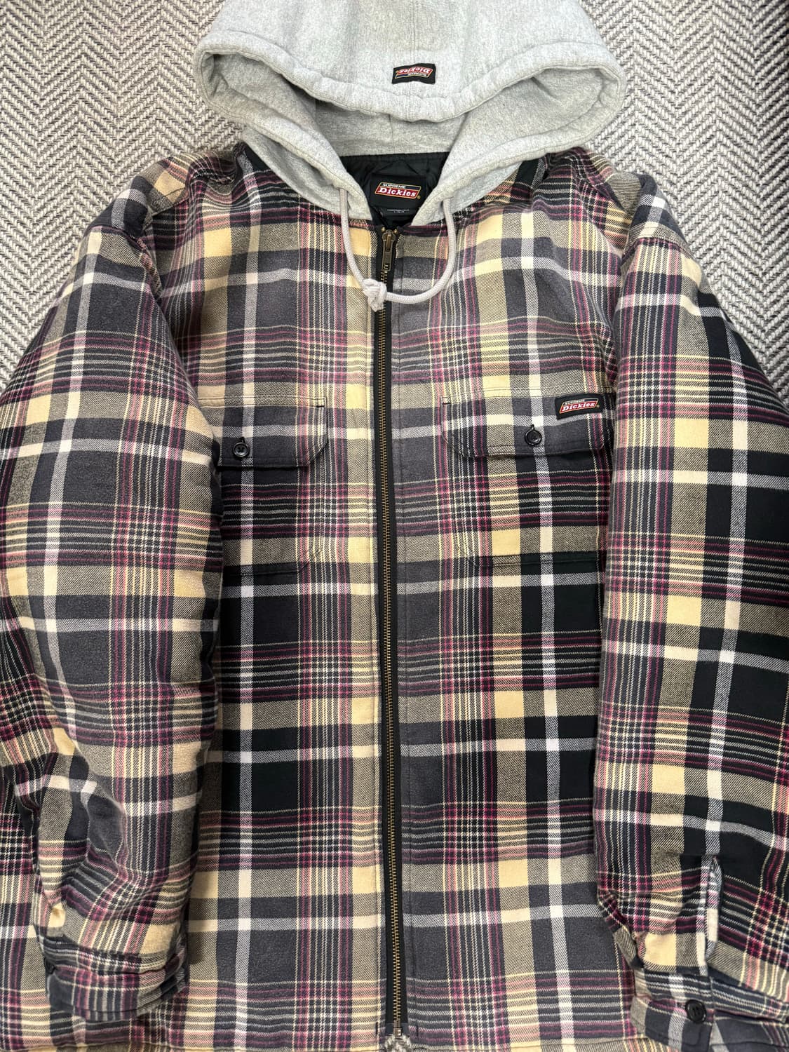 슈프림x디키즈 플레이드 후드집업 (L) 상품이미지2