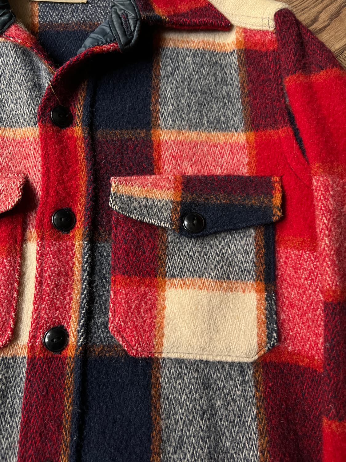 [S]6~70's USA 빈티지 체크 울 셔츠 상품이미지3