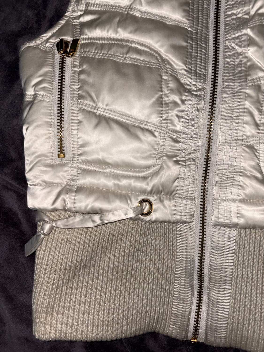 GGPX y2k깔 펑크 슬림핏 허리조절 스트링 유광 털숏 패쪼 상품이미지2