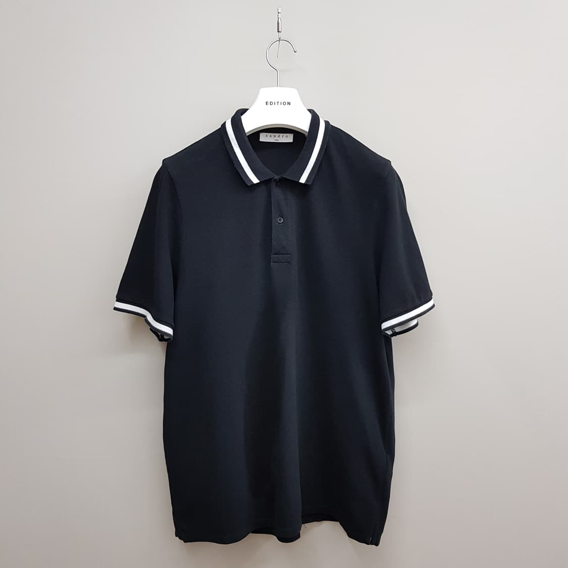 산드로 남성 배색 카라 코튼 반팔 폴로티 XL사이즈 상품이미지1