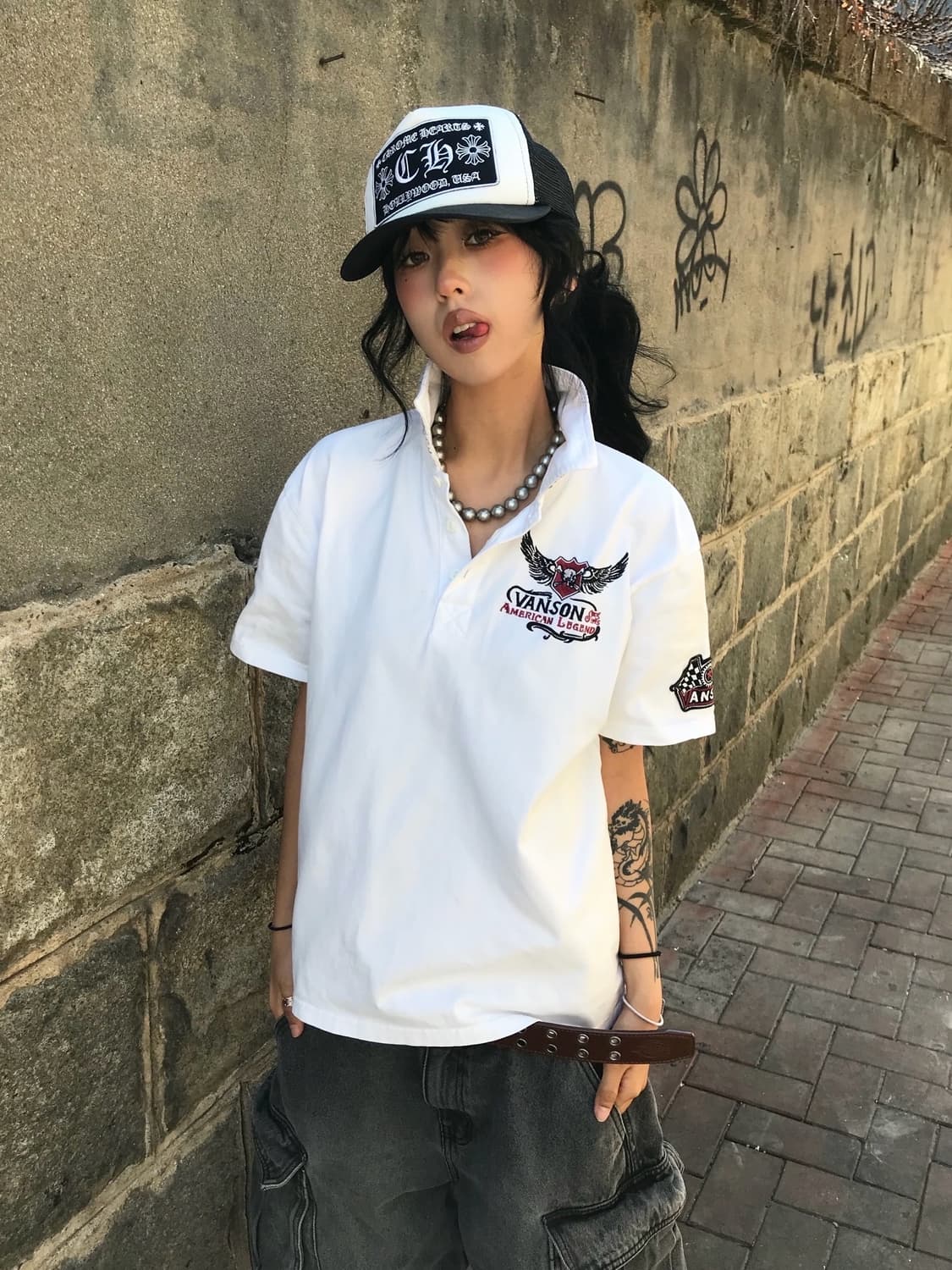 Vanson Embroidery PK T-shirt 상품이미지3