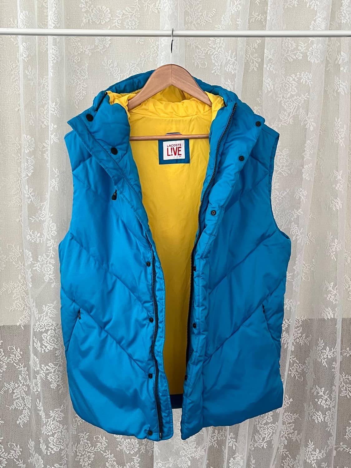 100) 라코스테 덕다운 패딩조끼 아쿠아블루 상품이미지6
