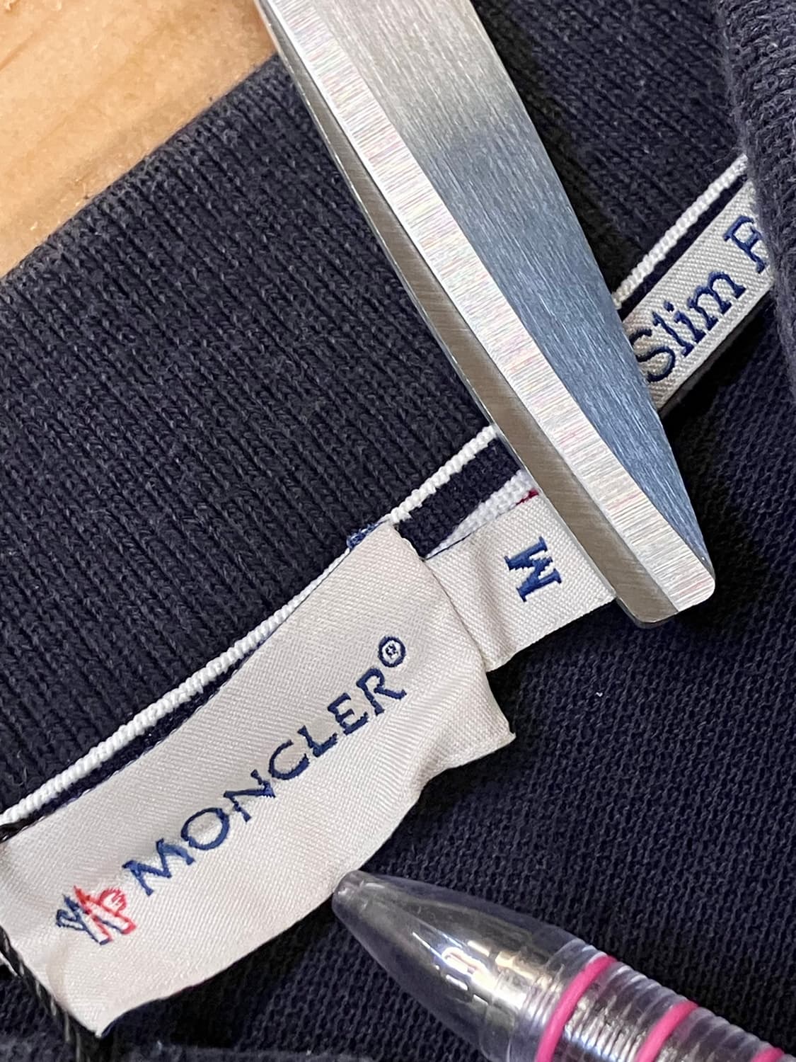 몽클레어 카라 반팔 티셔츠 네이비 M #csz3199 상품이미지5