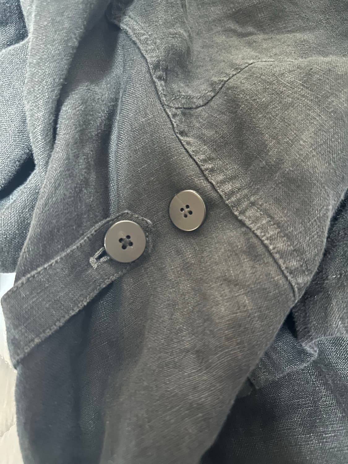 [3, 급처] 폴리테루 린넨 필드 자켓 워시드 블랙 상품이미지4