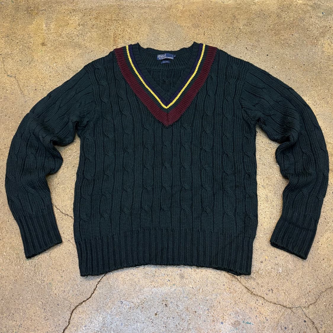 새상품급 90s USA 빈티지 폴로랄프로렌 브이넥 100% 울 니트  상품이미지1