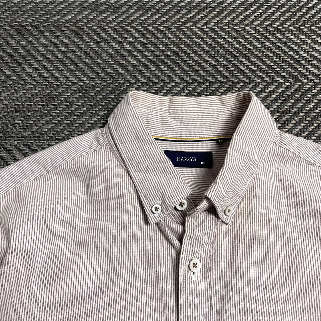 헤지스 자수로고 스트라이프 혼방 셔츠o 5332 상품이미지5
