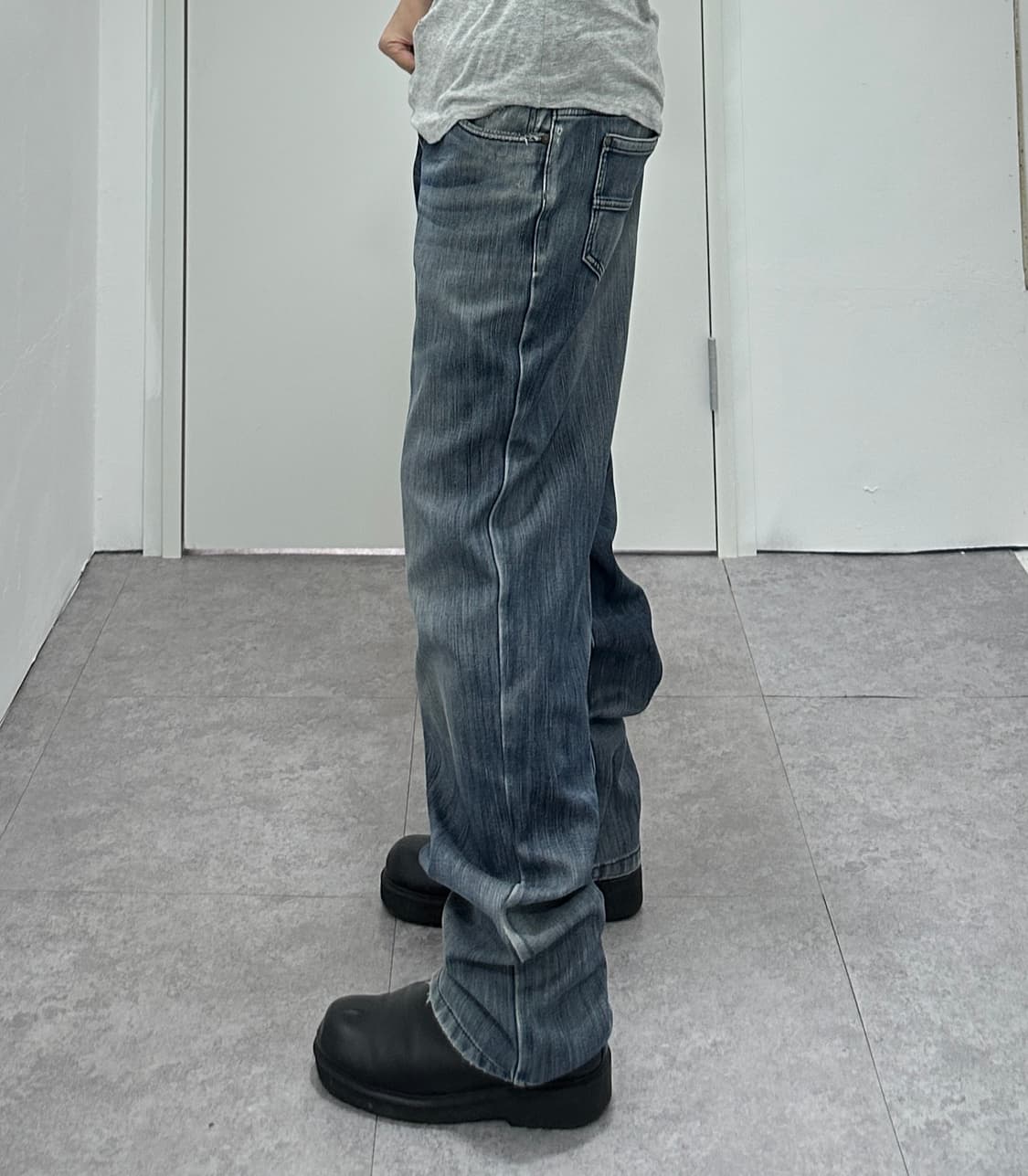 Vintage destroyed washing denim jeans 상품이미지3