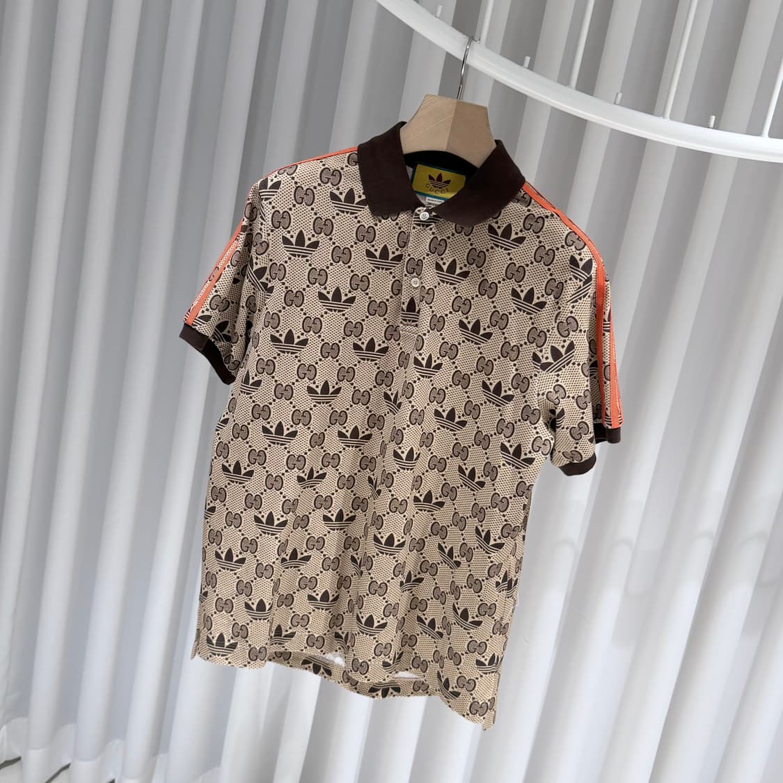 (S/M) / 구찌 X 아디다스 GG 트레포일 폴로 반팔 셔츠 상품이미지2