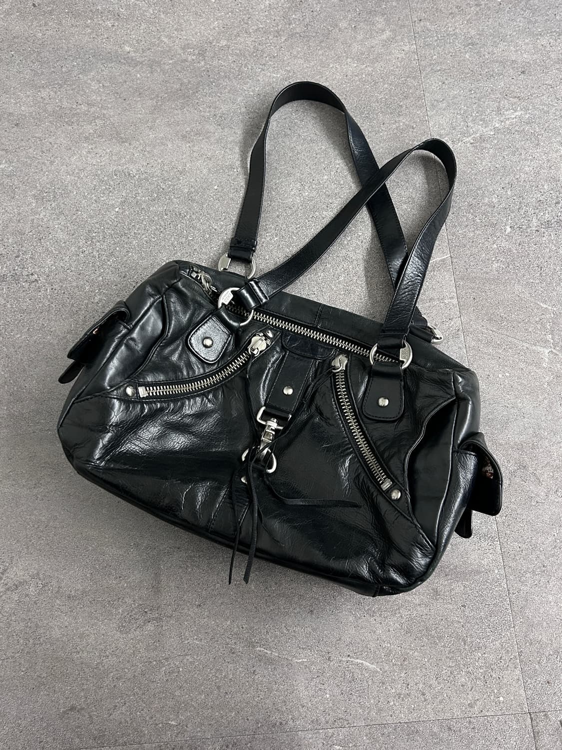 00‘s Enzo Angiolini 레더 멀티 지퍼 백 상품이미지1