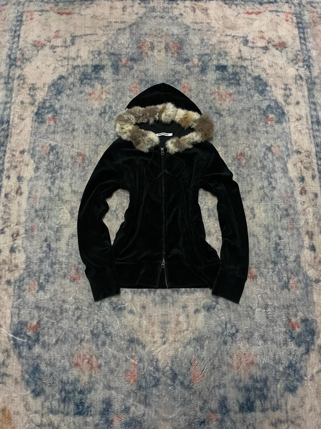 Semantic design rex fur trimming velour  상품이미지2