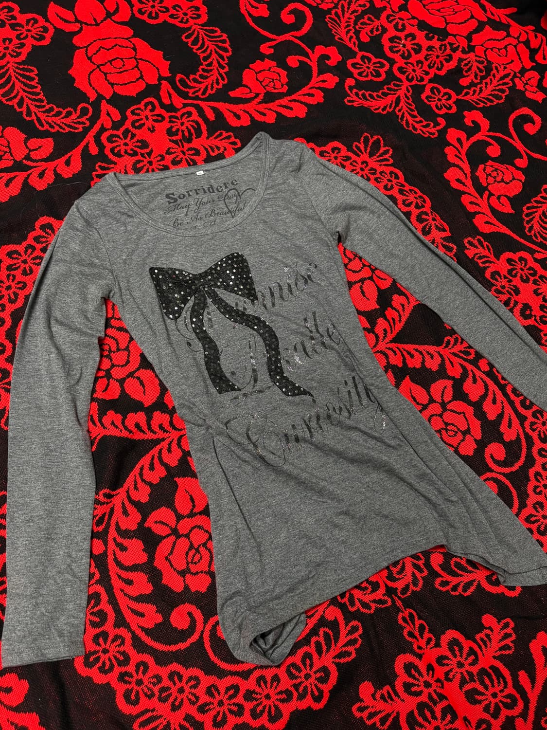 Y2K rock punk linestone long sleeve 상품이미지2