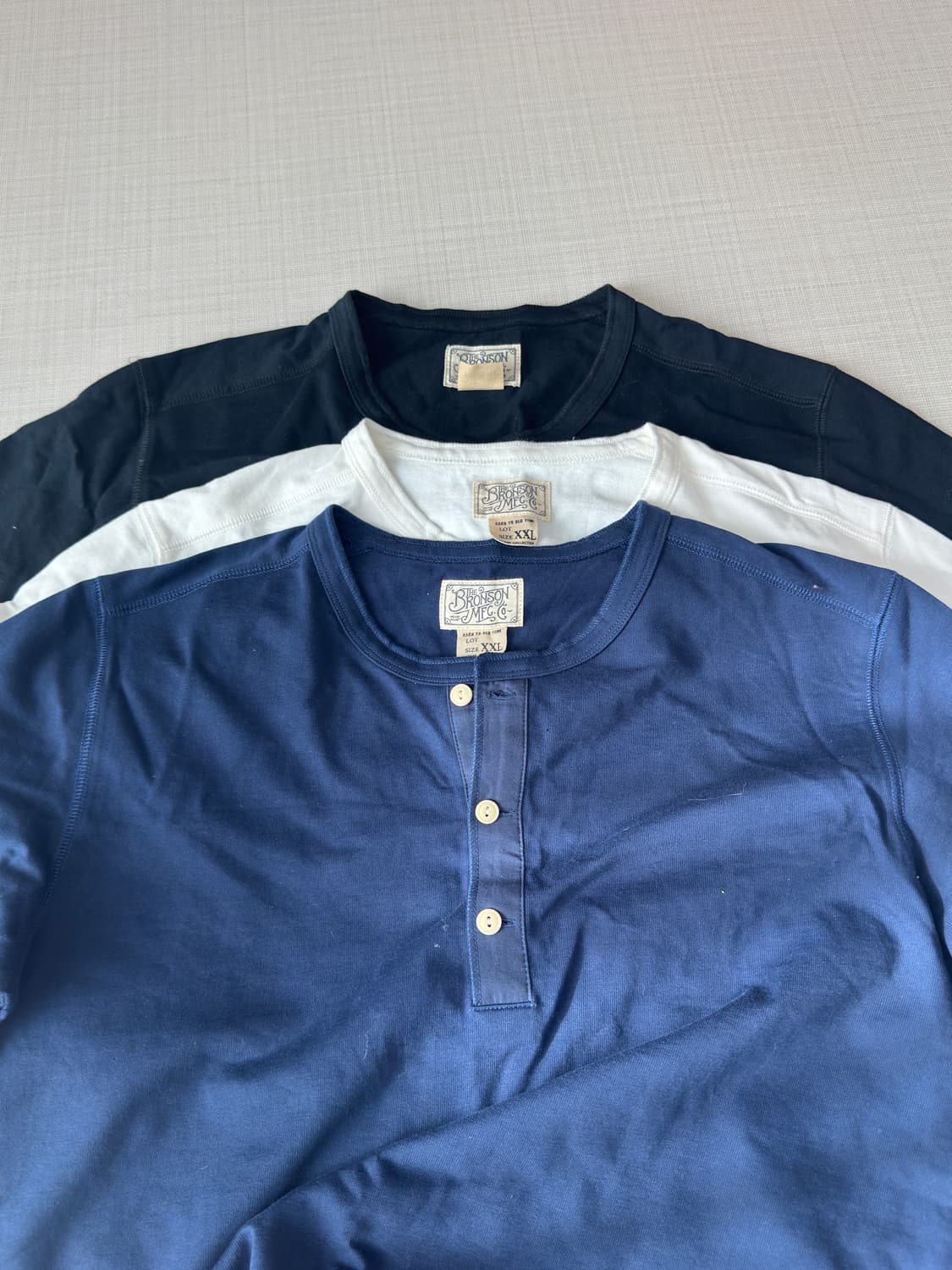 브론슨 헨리넥 긴팔티셔츠 XXL(화이트) 상품이미지2