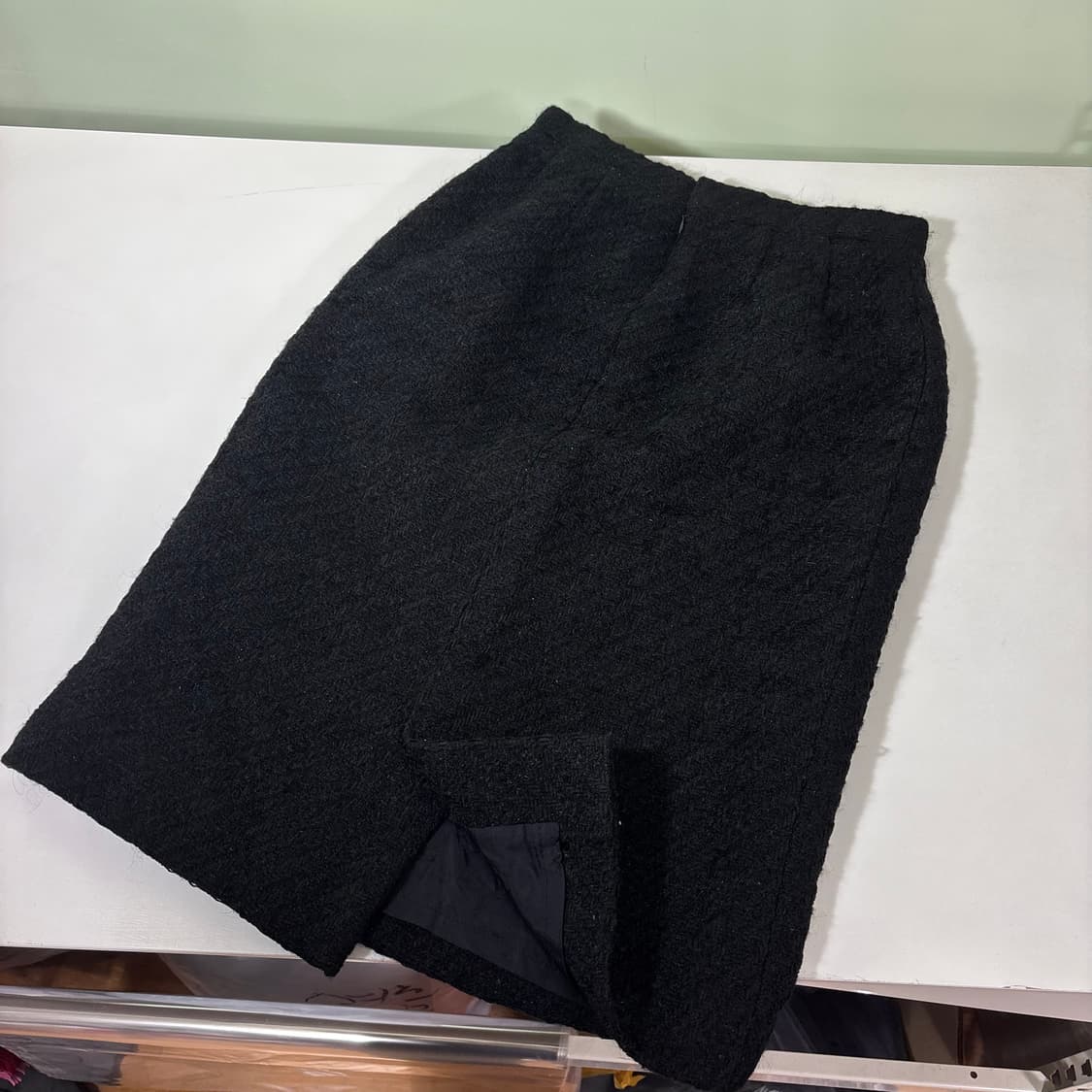 우먼S-M 버버리 블랙 A라인 미디 트위드스커트 상품이미지2