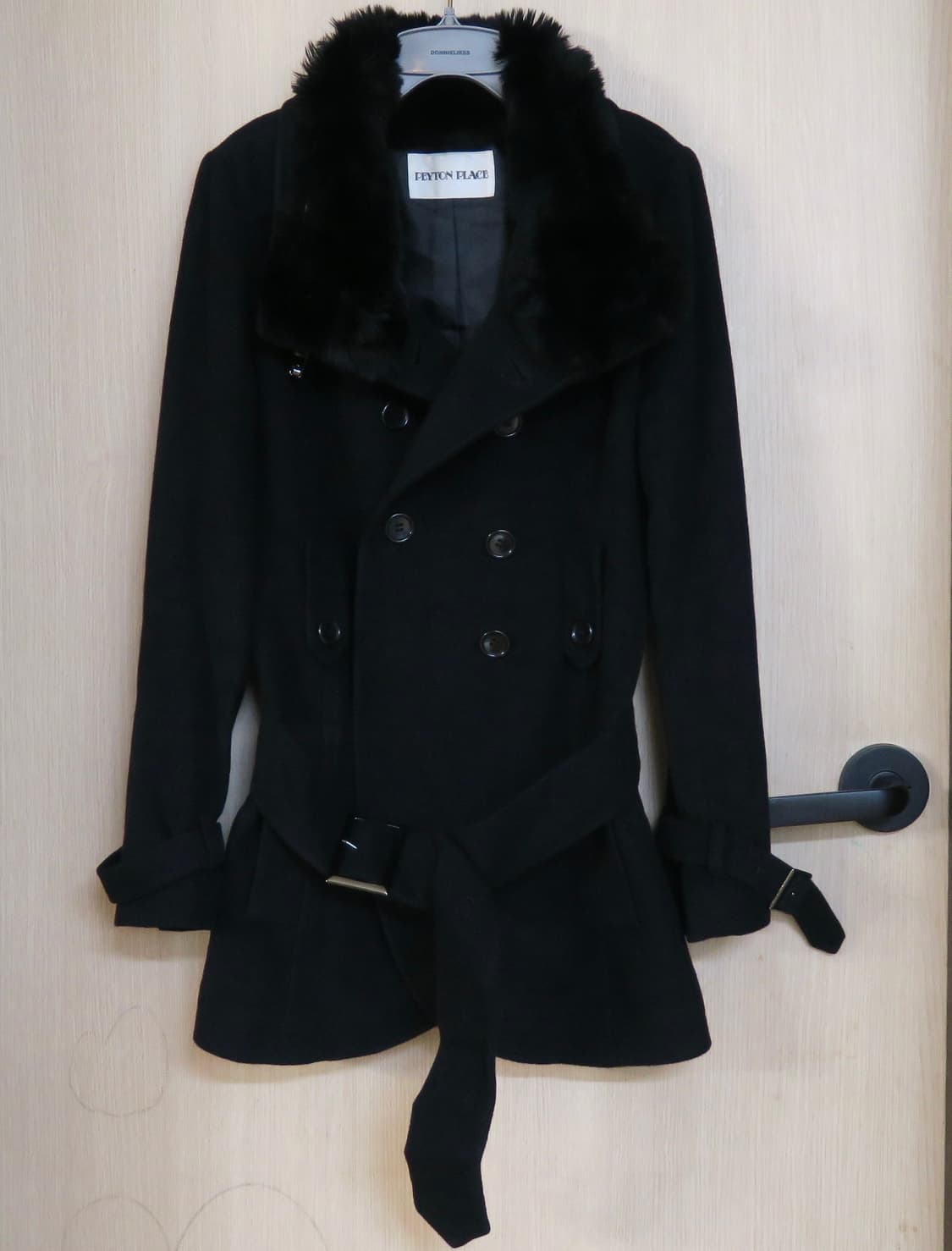 퍼 카라 울 혼방 코트 상품이미지3