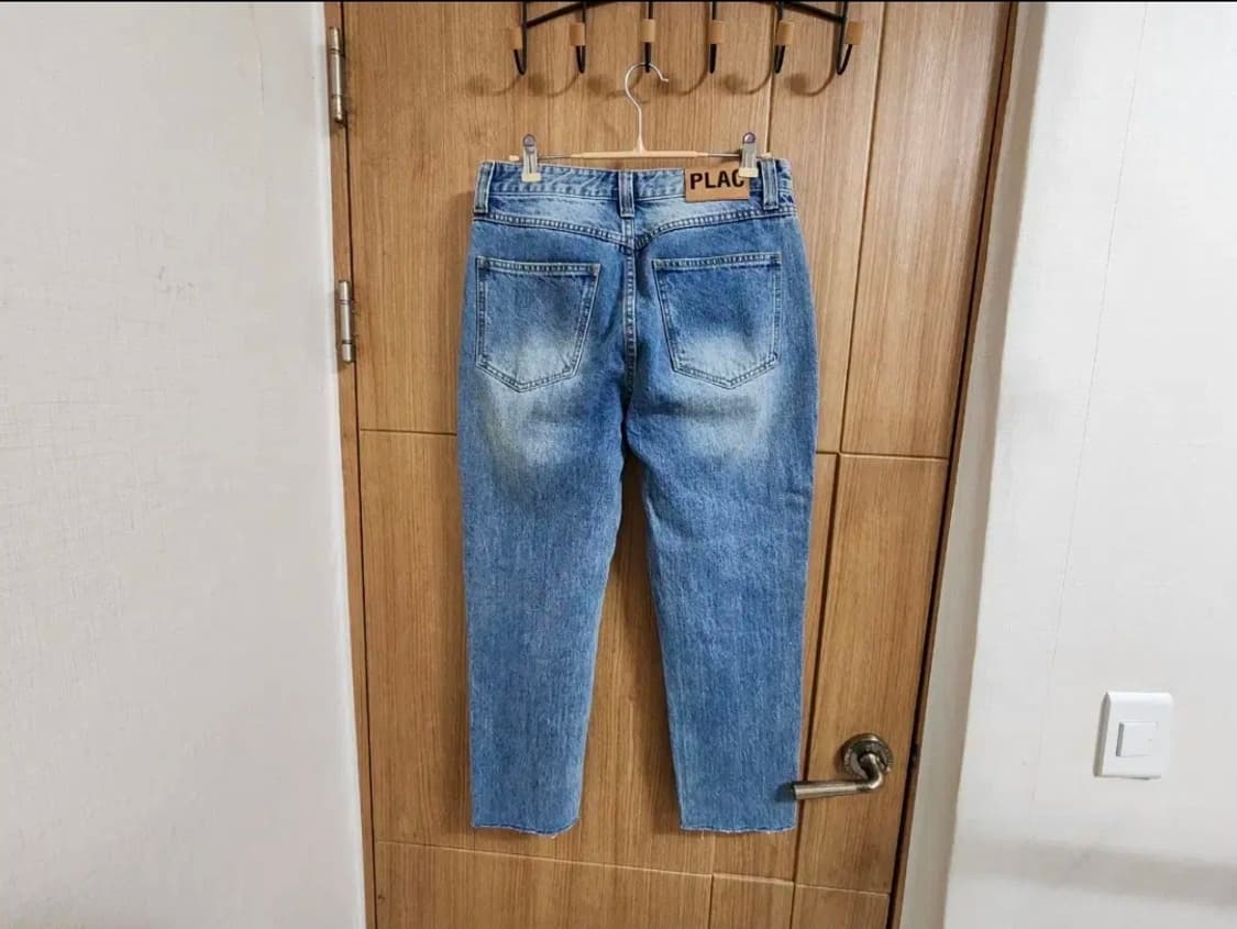 (M)플랙 레귤러 라이즈 크롭 스트레이트 데님 팬츠 상품이미지3